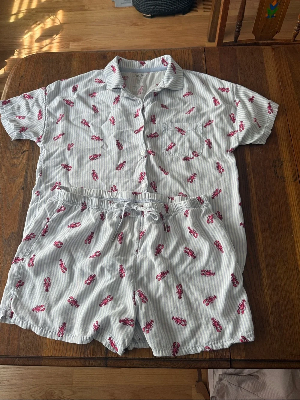 Lobster Print Pajama Set Size Small
